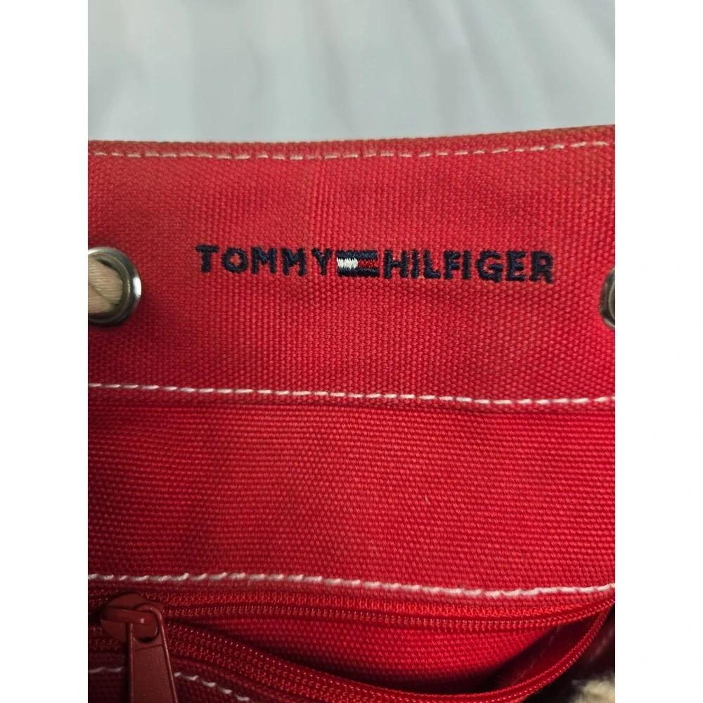 Tommy Hilfiger Lobster Print Canvas Backpack Nautical Coastal Bag
